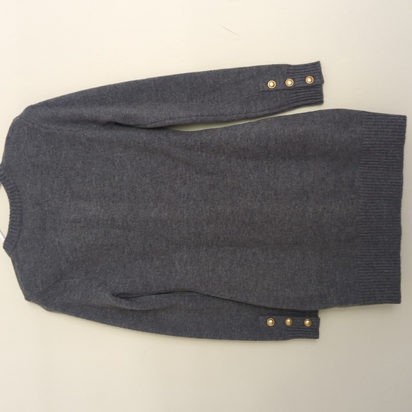 ZARA WOMAN GRAY KNIT POCKET MINI DRESS Gold buttons Long sleeves 3920/031 S NWT - Picture 13 of 13